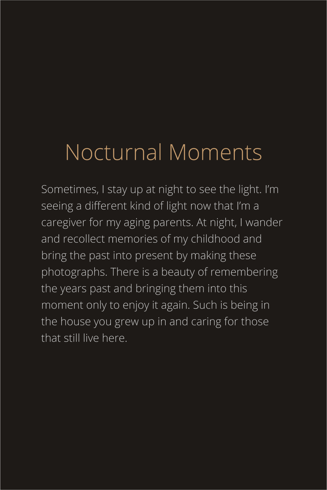 Artist Statement Nocturnal Moments Vertical